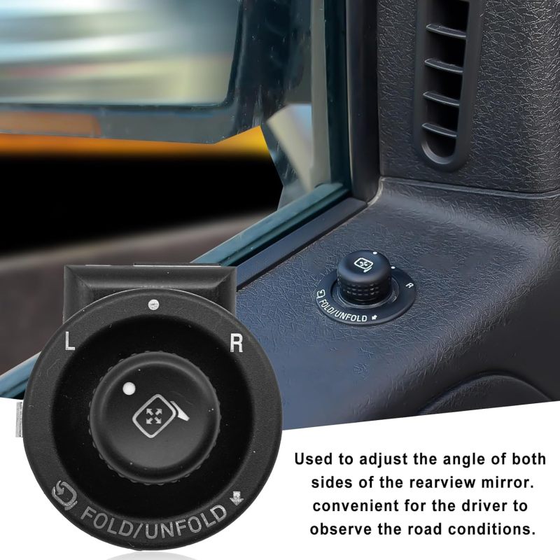 Electric Mirror Switch: Black OE-Spec High Compatibility Driver Side Control - Easy Installation Direct Replacement for Ford F150 F250 F350 Expedition Explorer Trucks SUVs - Image 5