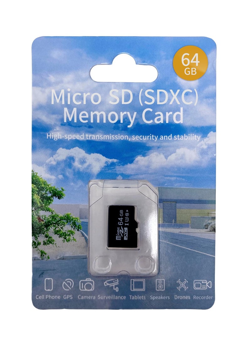 RUKYU - 64GB Micro SD Card - Class 10 UHS-3 Memory Card for Smartphones, Tablets, Cameras, Drones, Gaming Consoles, and More - High-Speed Up to 90MB/s Read/Write, Extensive Compatibility, Reliable - Image 1