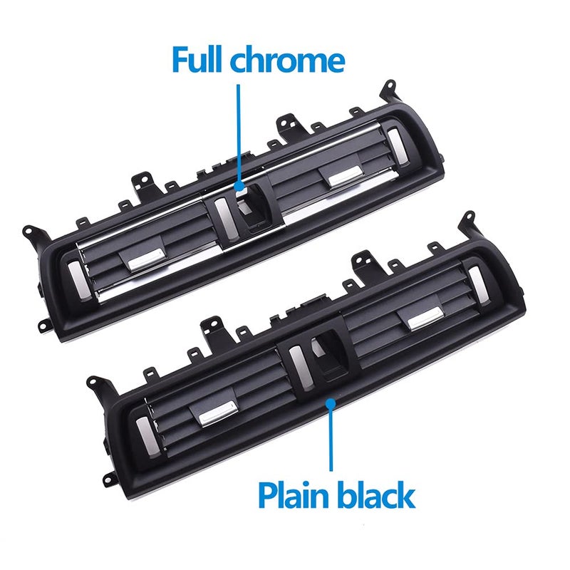 Goodithy Dashboard Front Center AC Air Vent Grille Outlet Cover, Middle Air Conditioning Panel Trim Replacement, for BMW 5 Series F10 F11 F18 520i 523i 525i 528i 535i (Plain Black) - Image 2