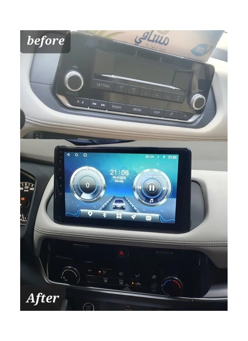 Android Screen For Nissan X Trail 2021-2023 Xtrail 4GB RAM Support Apple Carplay Android Auto Wireless Fast Interface AHD Camera Included SIM Card Support Bluetooth Built-in DSP