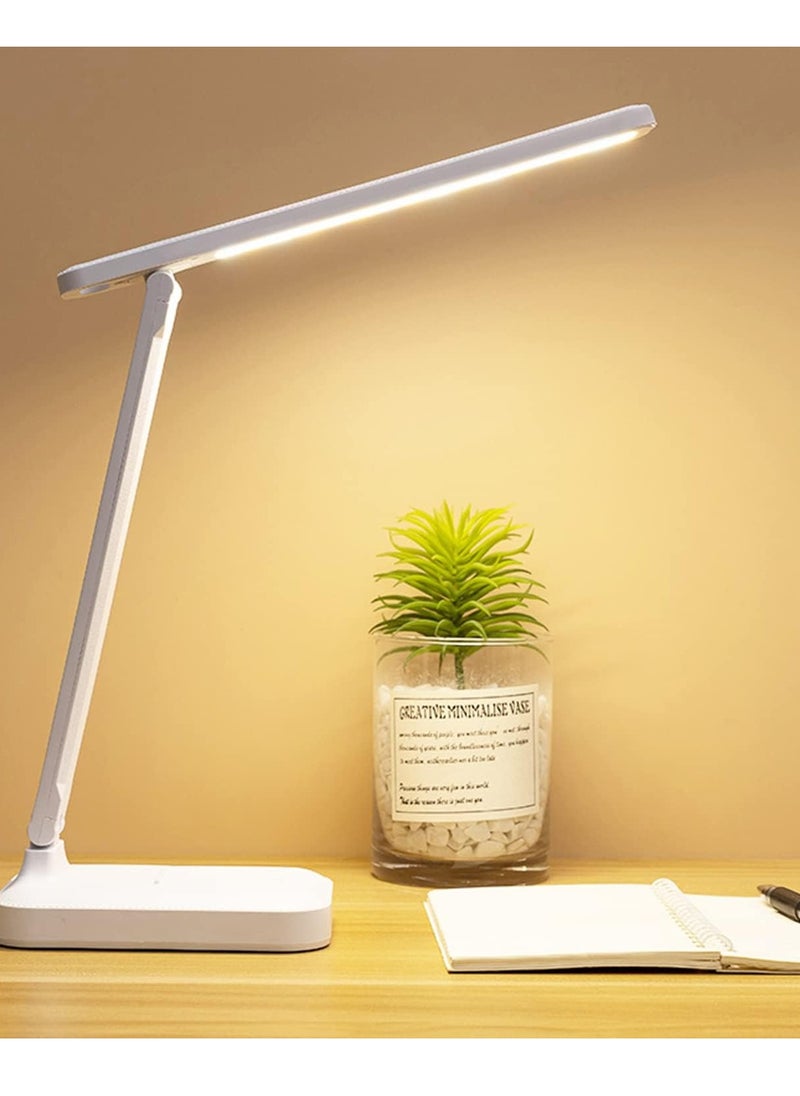 Najwa LED Desk Lamp, Table Lamp For Computer/Desktop, Rechargeable, Eye-Caring, Touch Control With USB Charging Port-Bedside Table Lamp for Reading, Study Lamp for Kids, Home, Office White  - Image 3