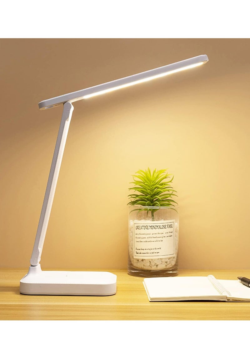 Najwa LED Desk Lamp, Table Lamp For Computer/Desktop, Rechargeable, Eye-Caring, Touch Control With USB Charging Port-Bedside Table Lamp for Reading, Study Lamp for Kids, Home, Office White  - Image 1
