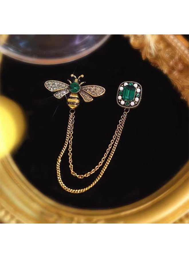 Beyond Bee Chain Brooche, Anti Rust and Anti Fading Alloy Brooch Pins, Corsage Scarf Clip Women Girls (Blue) - Image 3