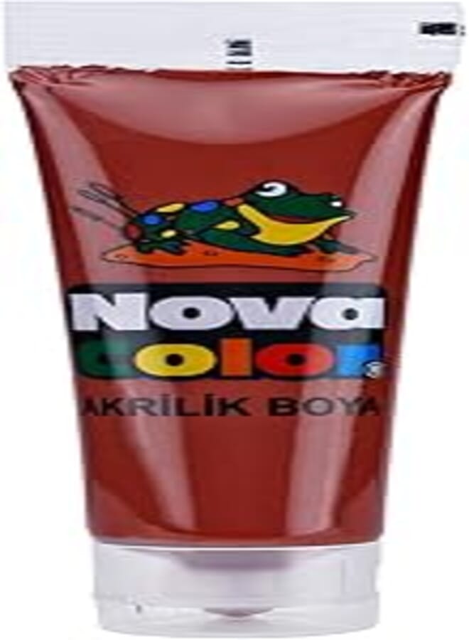 Nova color acrylic paint brown nc-261 tube 75 grams for canvas, ceramic, glass, wood, paper