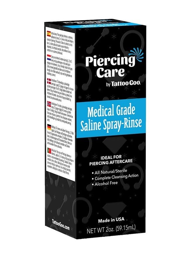 tattoo goo Medical Grade Saline-Spray Rinse, Medical Grade Sterile Aftercare Spray & Rinse For Piercings - Safely Clean, Disinfect & Heal with Sodium Chloride 99.9% - 2 oz  - Image 4