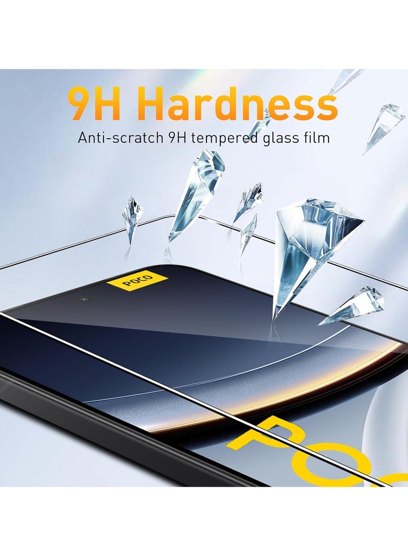 Screen Protector Compatible Xiaomi POCO F7, 【2+2 Pack】 Screen Protector and Camera Lens Protector, 9H Hardness HD Scratch Resistant Bubble Free Tempered Glass - Image 2