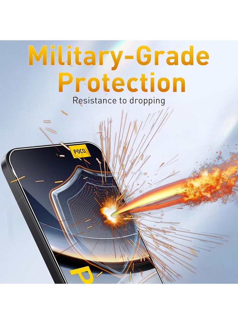 Screen Protector Compatible Xiaomi POCO F7, 【2+2 Pack】 Screen Protector and Camera Lens Protector, 9H Hardness HD Scratch Resistant Bubble Free Tempered Glass - Image 3