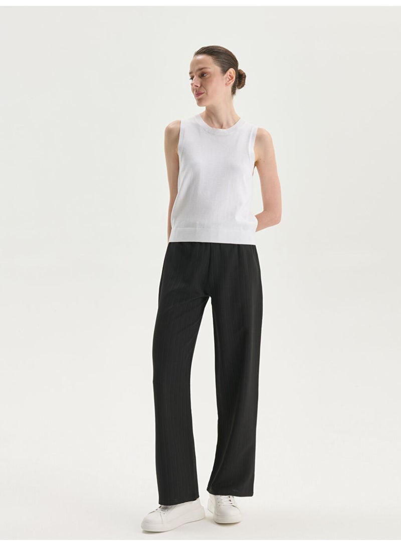 LC WAIKIKI Elasticated Waist Textured Women's Trousers - Image 1