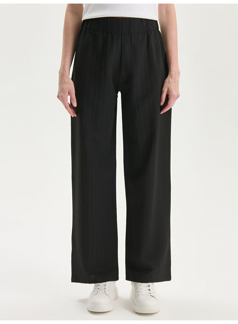 LC WAIKIKI Elasticated Waist Textured Women's Trousers - Image 2