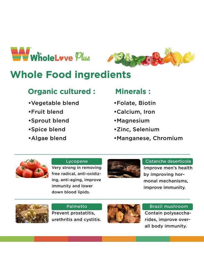 NOTO WholeLove Plus Women's Organic Whole Food Multivitamin, 60 Tables Health Supplements for Immune Support, Vitamin Vegan - Image 4