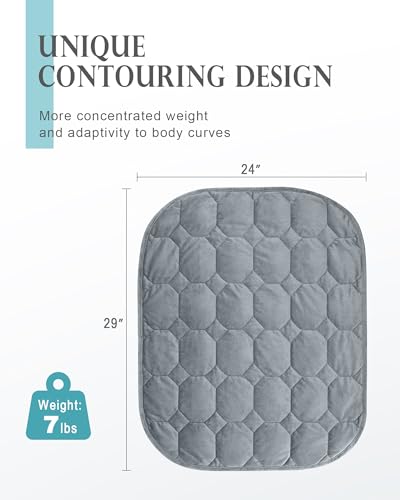 Cottonblue Weighted Lap Blanket 7lbs, Cozy Luxury Crystal Velvet Weighted Blanket for Adults, Small Weighted Blanket for Relaxation, Sleeping, Travel, Grey, 29" x 24" - Image 3