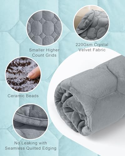 Cottonblue Weighted Lap Blanket 7lbs, Cozy Luxury Crystal Velvet Weighted Blanket for Adults, Small Weighted Blanket for Relaxation, Sleeping, Travel, Grey, 29" x 24" - Image 4