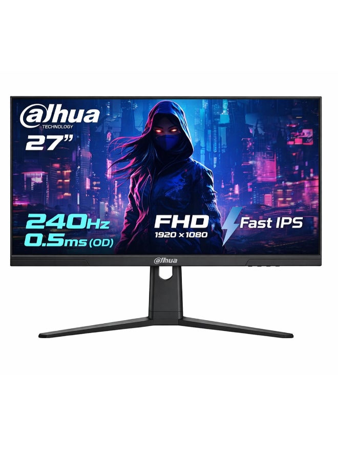 Dahua 27" (LM27-E241B) FHD IPS Gaming Monitor, 240Hz Refresh Rate, 0.5ms Response Time, Adaptive Sync Black - Image 1