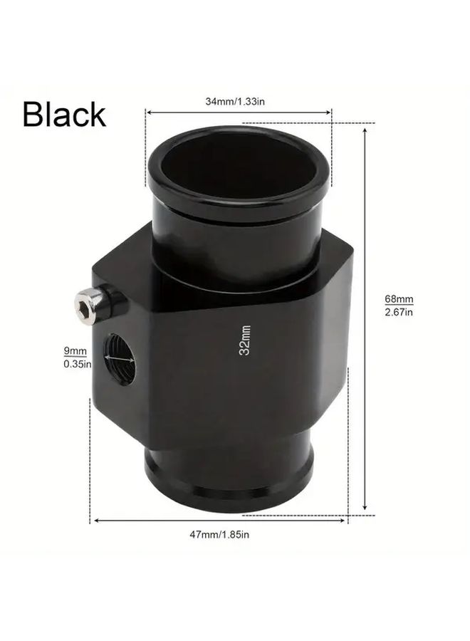 Black Aluminum Alloy Water Temperature Connector Thermometer Adapter Corrosion Resistant Leakproof Fitting - Image 3