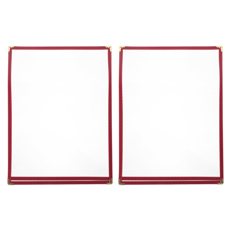 4 Pcs Restaurant Menu Cover Price List Paper Insert Transparent Holder - Image 1