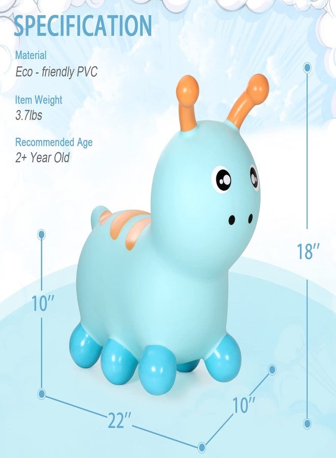 INPANY Bouncy Caterpillar Horse Hopper for Toddlers - Kids Inflatable Bouncing Horse Hopper, Ride on Animal Toys, Birthday Gift for 2 3 4 Year Old Boy Girl - Image 2