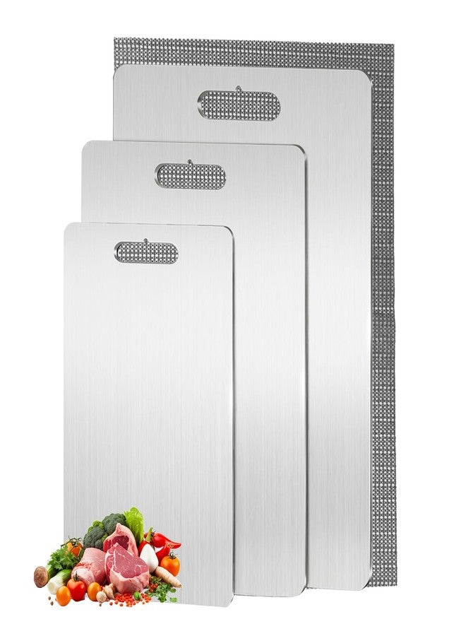 DUZFOREI 3Pcs Titanium Cutting Board in 3 Sizes, Double-Sided & Dishwasher Safe Chopping Board with Anti-slip Mat, Ideal for Meat, Fruit, and Vegetables - Image 1