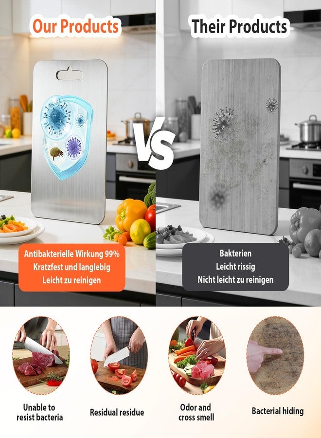 DUZFOREI 3Pcs Titanium Cutting Board in 3 Sizes, Double-Sided & Dishwasher Safe Chopping Board with Anti-slip Mat, Ideal for Meat, Fruit, and Vegetables - Image 3