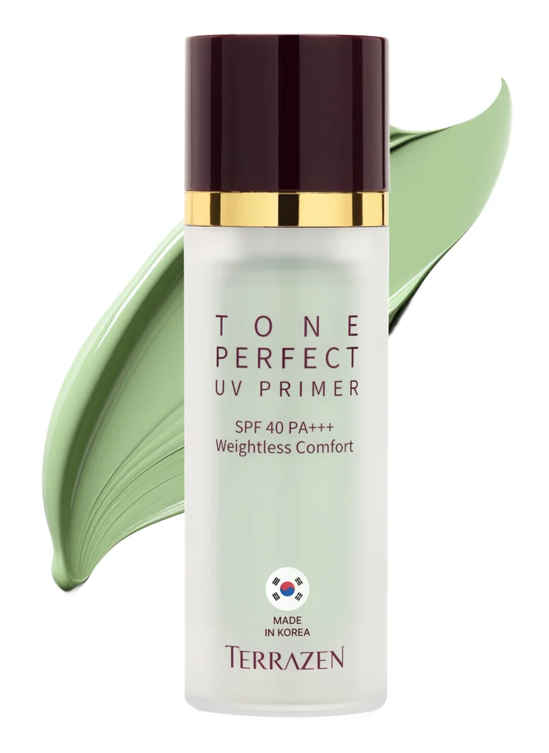 Terrazen Korean Hydrating Face Primer 30ml - Makeup & Skincare Lightweight Corrector Base SPF40 Green - Reduces Redness, for Sensitive Skin with Aloe