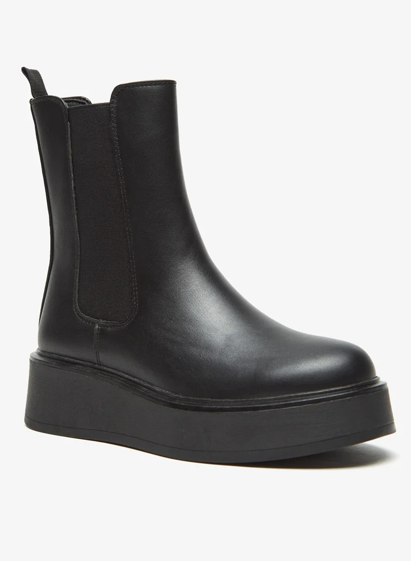 Flora Bella Solid Slip On High Shaft Boots With Pull Tabs By Shoexpress