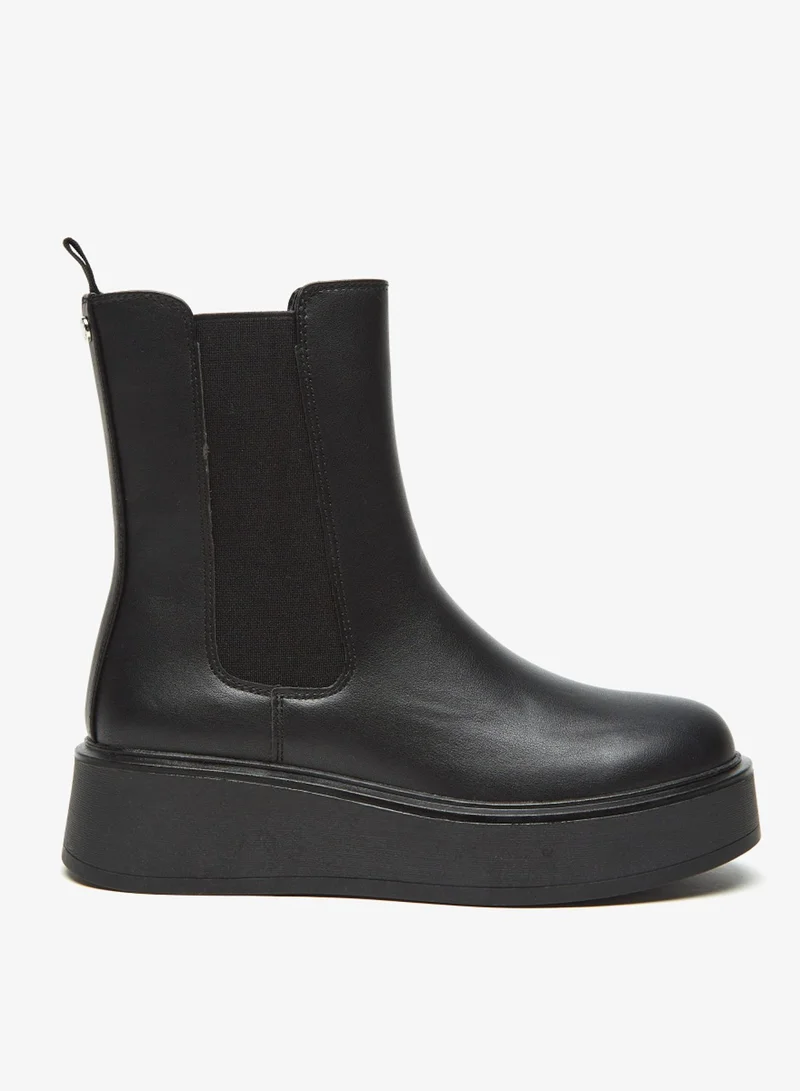 Flora Bella Solid Slip On High Shaft Boots With Pull Tabs By Shoexpress