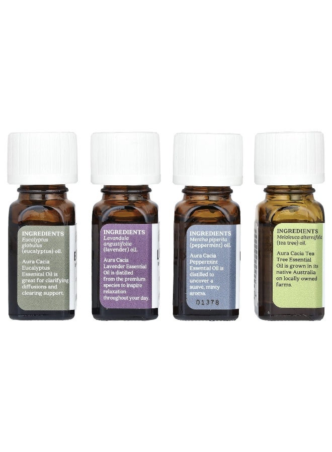Aura Cacia, Pure Essential Oils, Discover Kit, 4 Bottles, 0.25 fl oz (7.4 ml) Each - Image 2