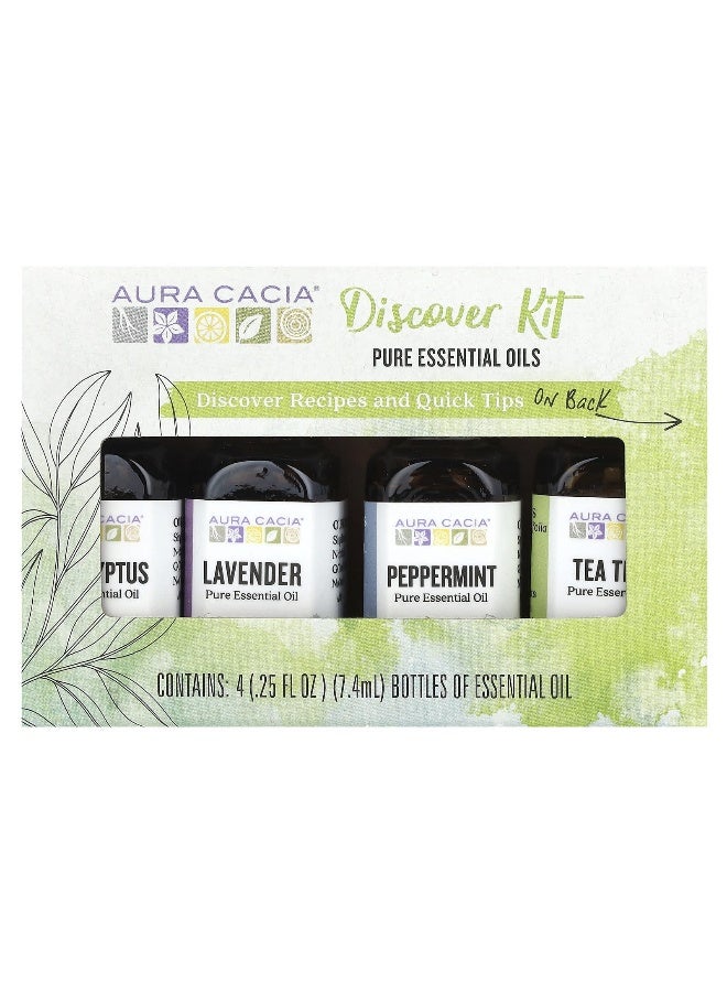 Aura Cacia, Pure Essential Oils, Discover Kit, 4 Bottles, 0.25 fl oz (7.4 ml) Each - Image 3