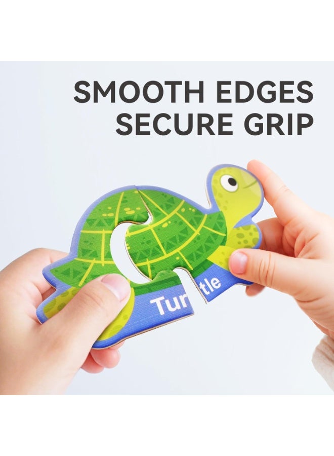 Magnetic Puzzle of Ocean Animals, 30 pcs Montessori Colorful Puzzles for Toddlers Aged 3-5,Kids Magnets for Refrigerator,Great Spelling Learning Gift for Preschool, Home & Classroom Use - Image 2