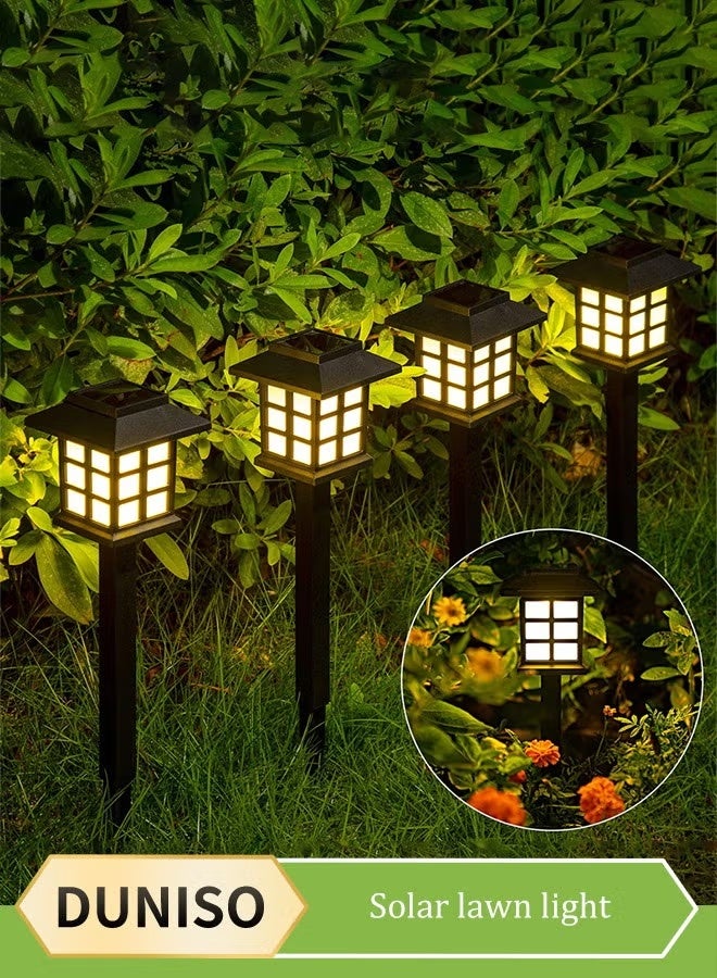 DUNISO 4 Pack Waterproof Solar Lights, IP44 Waterproof Lawn Lamp,Solar Pathway Lights for Path, Backyards, Walkway, Patio, Lawn Yard, Landscape - Image 1