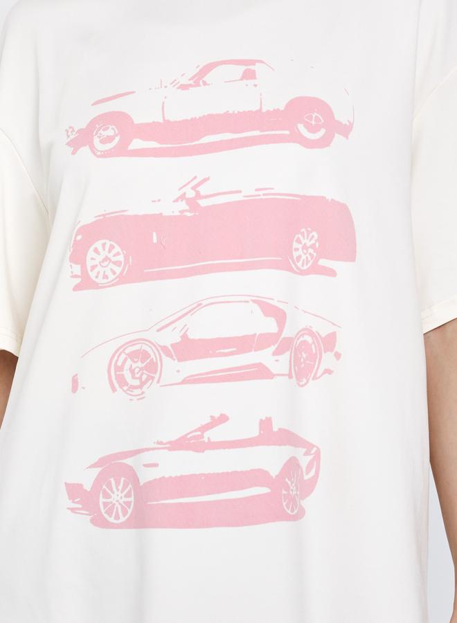 Take Two Graphic Print Oversized Round Neck T-Shirt - Image 3