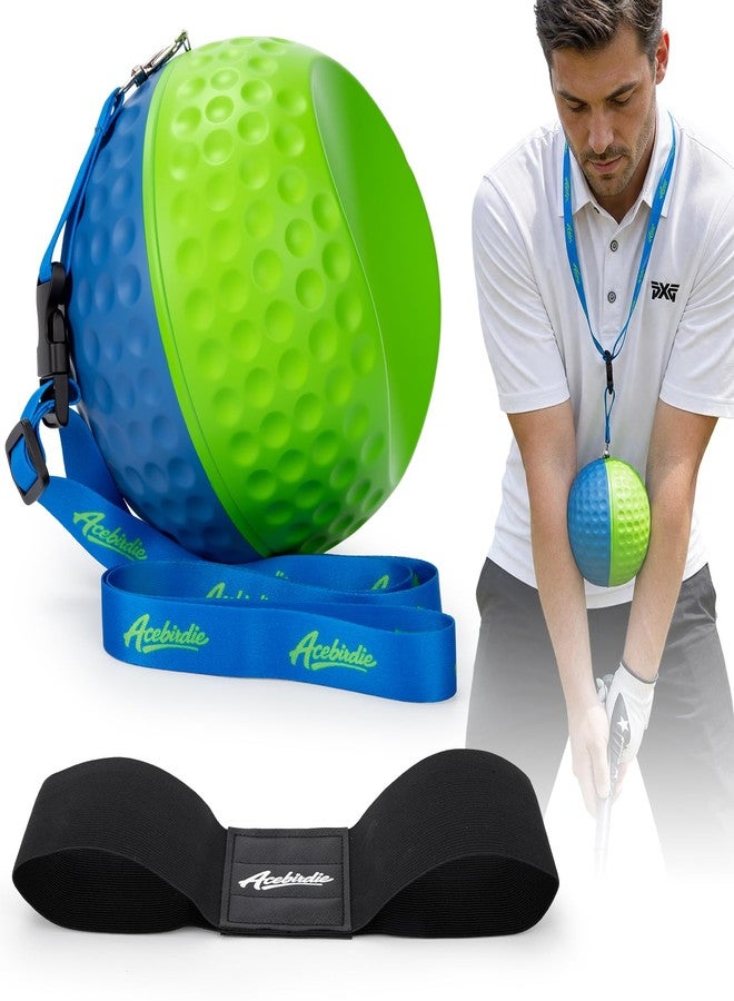 Acebirdie Golf Training Aid, Golf Swing Trainer - Golf Training Aid Ball with Arm Band for Impact Precision & Consistent Swings | Fix Slicing, Scooping & Chicken-Wing - Soft Memory Foam (Medium) - Image 1