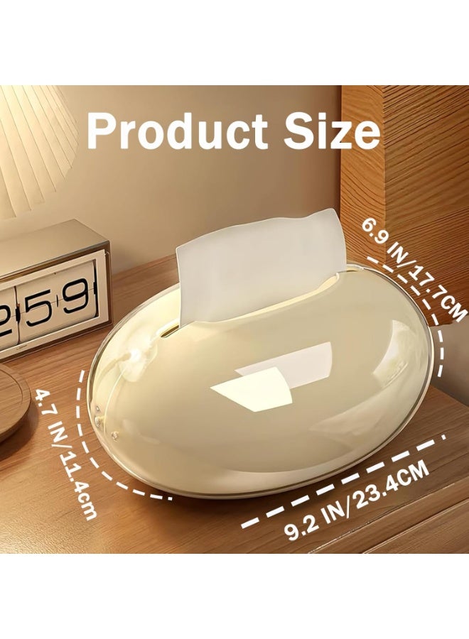 Beauenty Tissue Box Cover Large Oval Tissue Box Holder with Non-Slip Base Decorative Luxury Napkin Holder Modern Stylish Elegance for Bathroom Toilet Bedroom Living Room Table Desk Office - Image 3