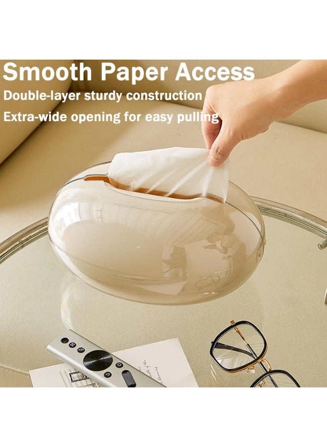 Beauenty Tissue Box Cover Large Oval Tissue Box Holder with Non-Slip Base Decorative Luxury Napkin Holder Modern Stylish Elegance for Bathroom Toilet Bedroom Living Room Table Desk Office - Image 4