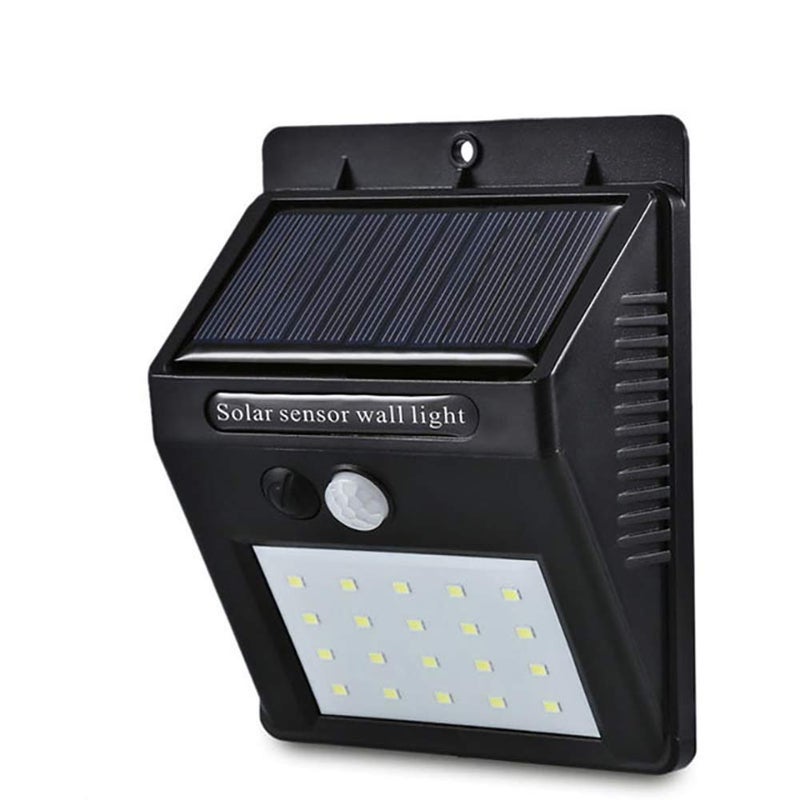 Solar Wall Light Panel Split Separate,PIR Motion Sensor,Wireless IP65 Waterproof,30LED ABS Garden Patio Park,Black,120degree Wide Angle Induction Super Bright,1Pcs(People leave, the lights go out