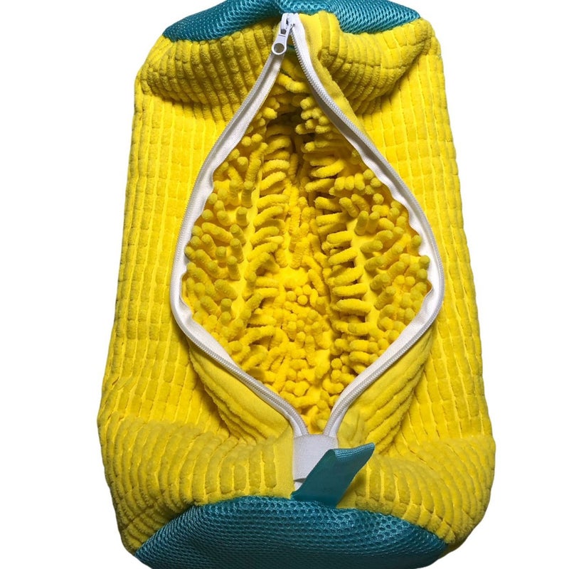 Lazy Washing Shoes Washing Machine Cleaning Convenient Care Bag Chenille Shoes Bag Cylindrical Washing Machine Polyester Cotton Shoes Washing Bag Yellow 