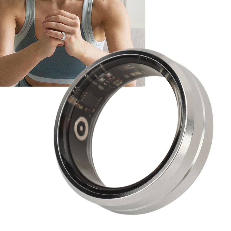 Smart Ring Silver IP68 Waterproof Pedometer Sleep Fitness Monitoring Remote Control Photo Taking Smart Health Tracker Ring No. 8 - Image 1