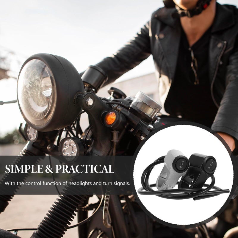 Motorcycle Aluminum Alloy Headlight Switch 2pcs Handlebar Toggle Control Universal - Image 4