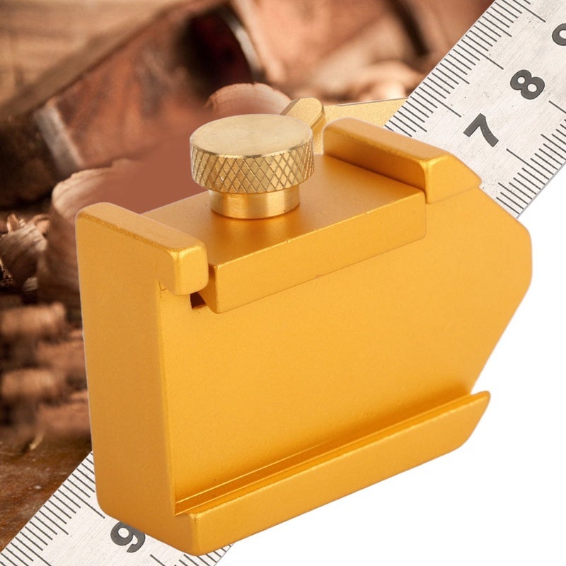 Aluminum Alloy Ruler Locator for Steel Rulers 30mm x 2mm - 45 Degree Line Scribe Guide - Adjustable Block for Woodworking - Image 3