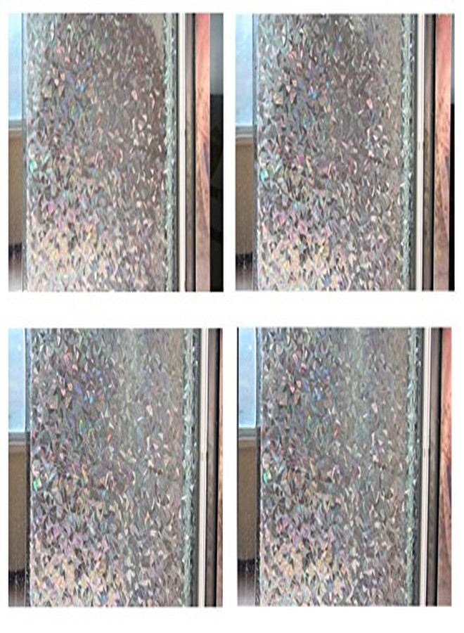 CVANU Privacy Window Film White Window 3D Shiny Matt Mosaic Frosting Film Sticker Opaque Frosted Vinyl Sheets for Front Door/Bathroom/Sidelight/Small Windows, 12''x25'' - Image 2