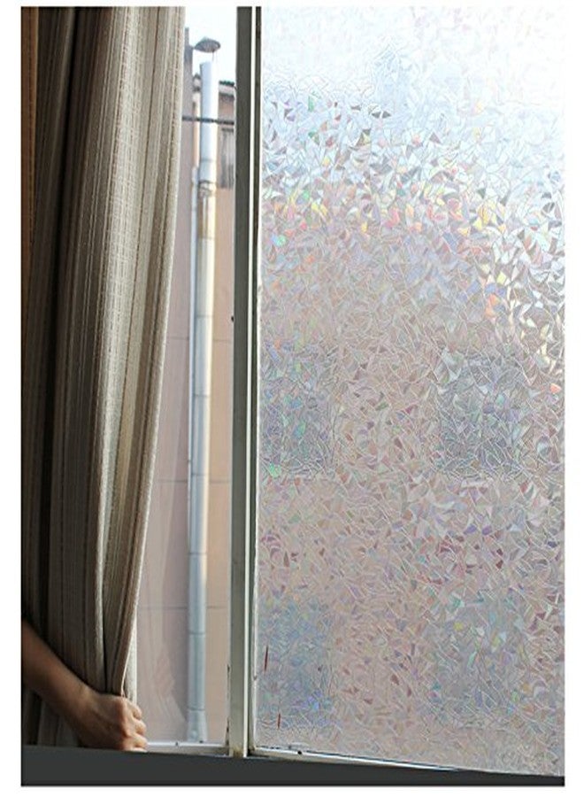 CVANU Privacy Window Film White Window 3D Shiny Matt Mosaic Frosting Film Sticker Opaque Frosted Vinyl Sheets for Front Door/Bathroom/Sidelight/Small Windows, 12''x25'' - Image 3