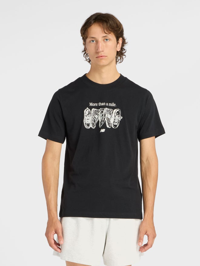 New Balance Black Graphic Print Cotton T-Shirt - Image 1