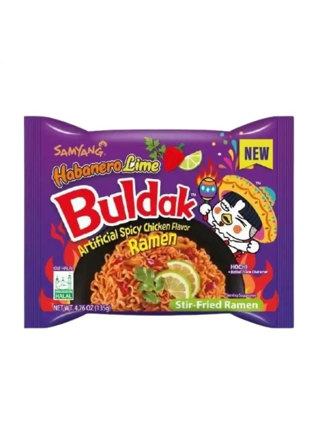 Samyang Samyang Habanero Lime Buldak Hot Chicken Flavor Ramen Korean Instant Noodles- 135gms