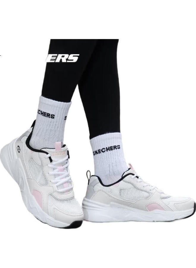 SKECHERS أحذية سكيشرز النسائية الرياضية القابلة للتنفس بتصميم سميك بلون الماكرون، أحذية رياضية عصرية ومريحة - Image 3