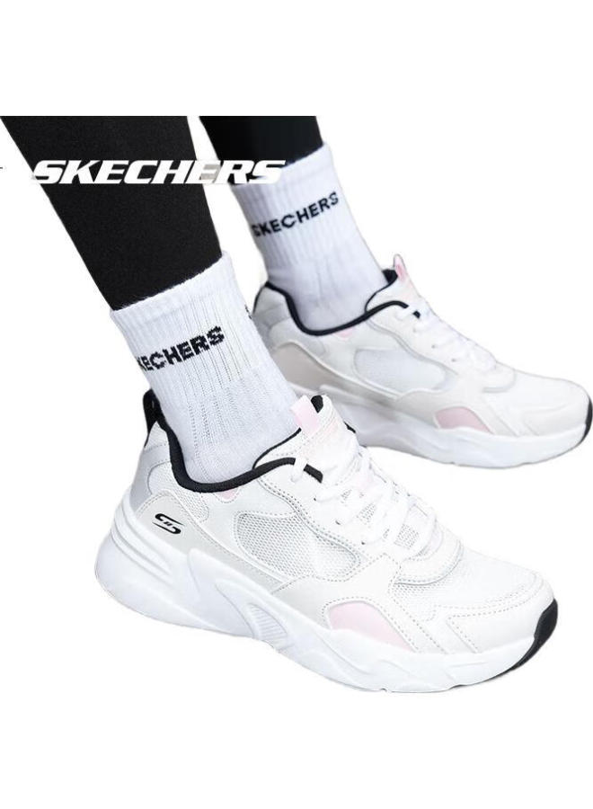 SKECHERS أحذية سكيشرز النسائية الرياضية القابلة للتنفس بتصميم سميك بلون الماكرون، أحذية رياضية عصرية ومريحة - Image 2