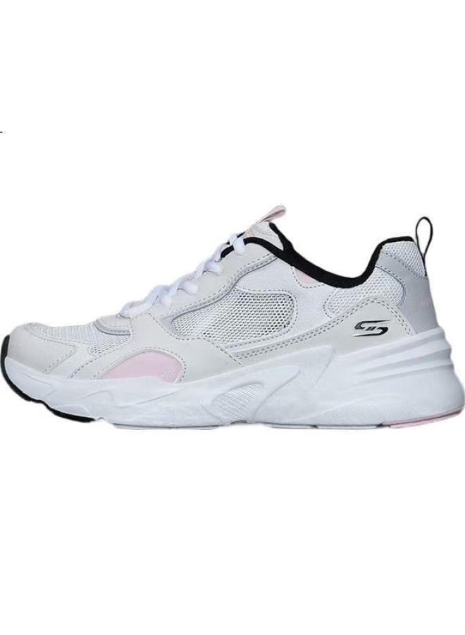 SKECHERS أحذية سكيشرز النسائية الرياضية القابلة للتنفس بتصميم سميك بلون الماكرون، أحذية رياضية عصرية ومريحة - Image 1