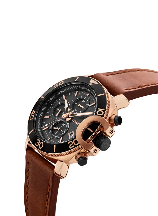 شيروتي 1881 Cerruti Watch for Men - Black Dial - 47 MM