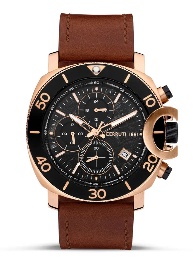 شيروتي 1881 Cerruti Watch for Men - Black Dial - 47 MM