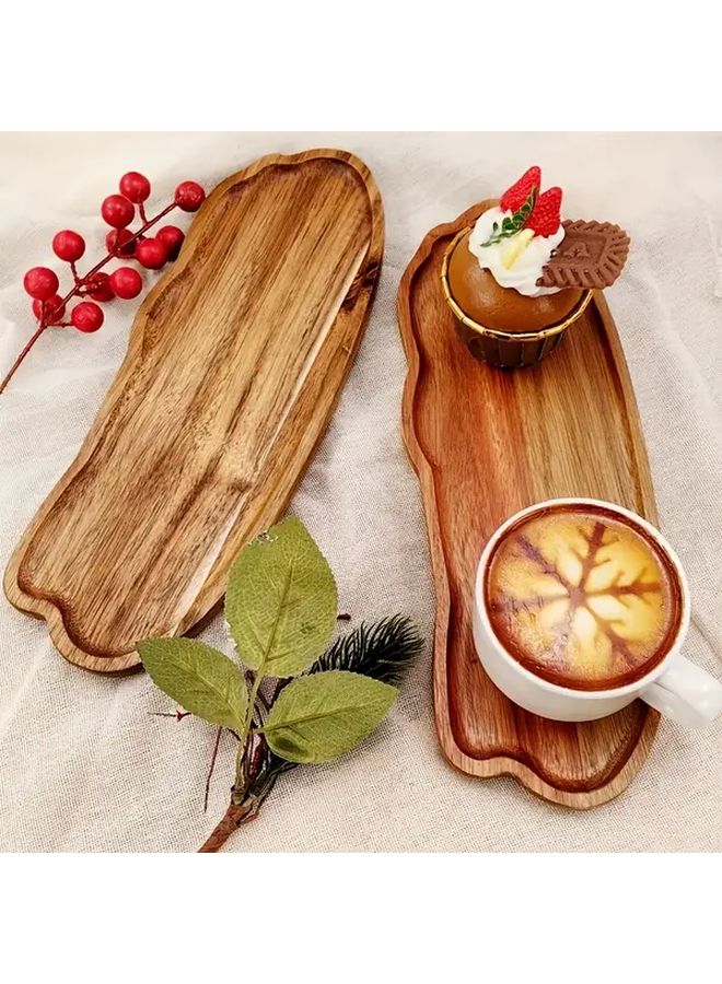 طبق تقديم فاخر نصف دائري من خشب الأكاسيا لتقديم اللحوم الباردة والأجبان - Image 4