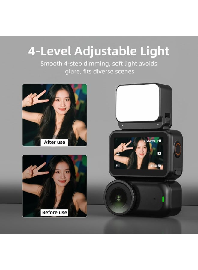 ضوء مغناطيسي صغير لـ DJI Osmo Nano,ضوء ملء LED المساعد القابل لإعادة الشحن IPX4 مقاوم للماء,4 مستويات سطوع إضاءة التصوير الفوتوغرافي القابلة للتعديل لـ YouTube / TikTok Selfie Vlog تسجيل الفيديو - Image 4