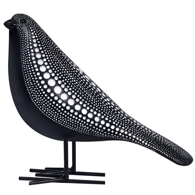 SCULPTURES HOME DECOR BIRD FIGURINE SHELF DECOR MODERN DECORATIONS FOR LIVING ROOM BEDROOM OFFICE HOUSE RESIN ANIMAL STATUES AND FIGURINE WITH CHIC POLKA DOTS ART DESIGN BLACK